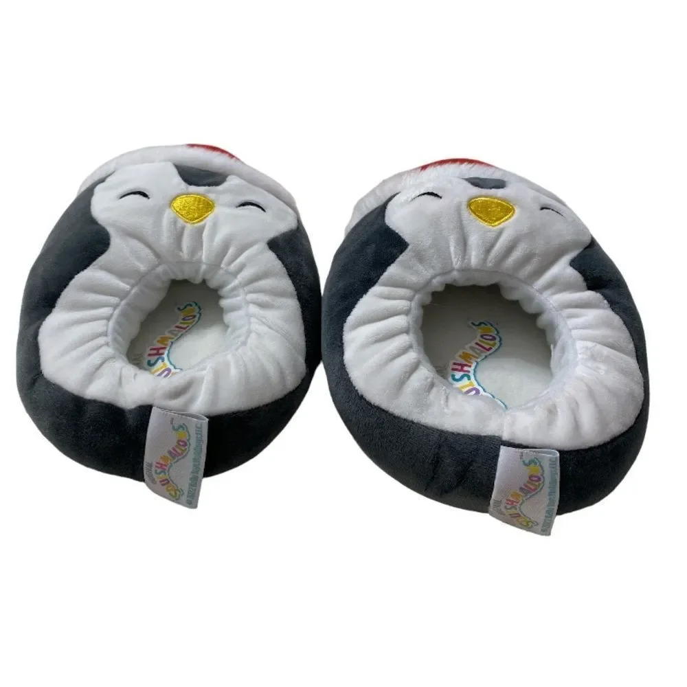 Squishmallows Penguin‎ Christmas Santa Hat Plush Slippers Kids Size 13/1
